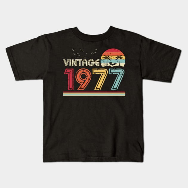 Vintage 1977 Limited Edition 44th Birthday Gift 44 Years Old Kids T-Shirt by Penda